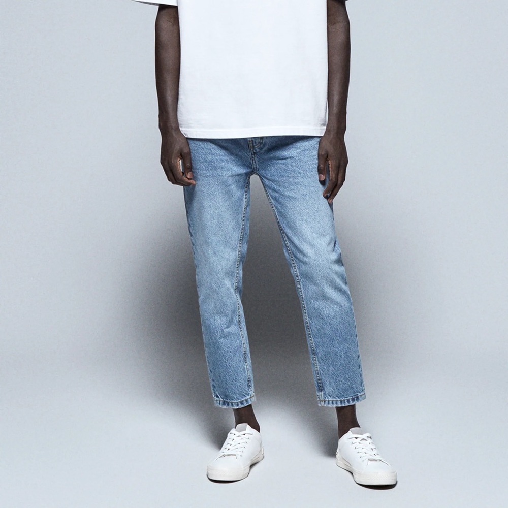 Zara Slim Vintage Jeans Light Blue